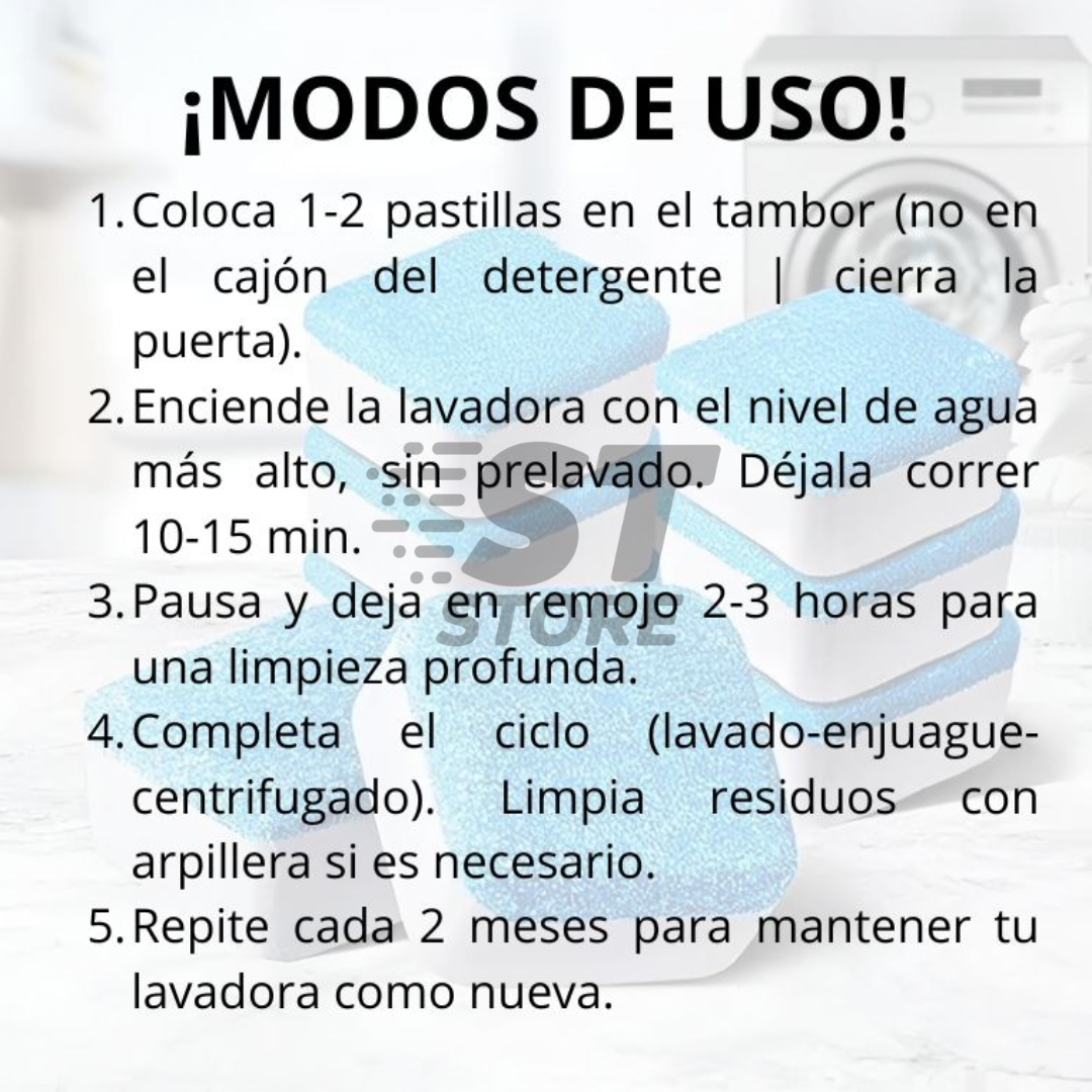 Pastillas limpiadoras para lavadora (Pack de 8)